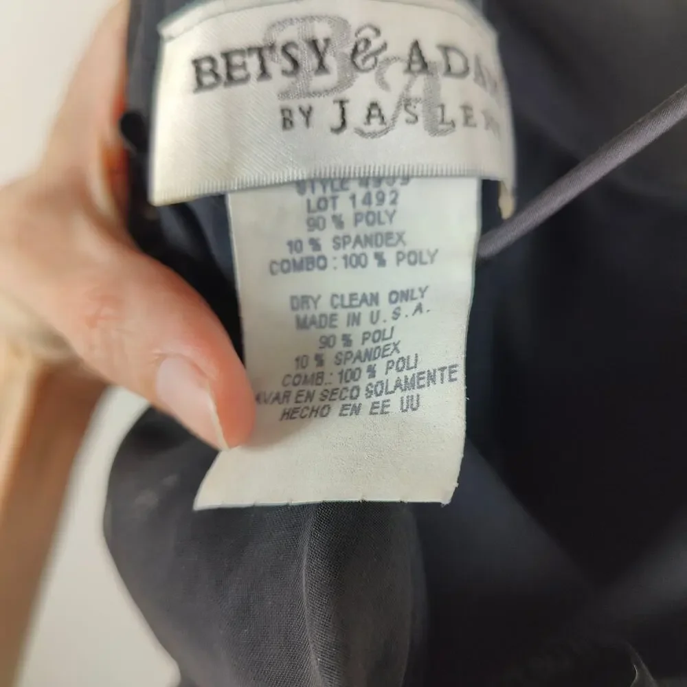 Vintage Y2K Betsey & Adam Gown Womens 8 Black Velvet Mesh Tie Back Cami‎ Straps - Picture 8 of 10